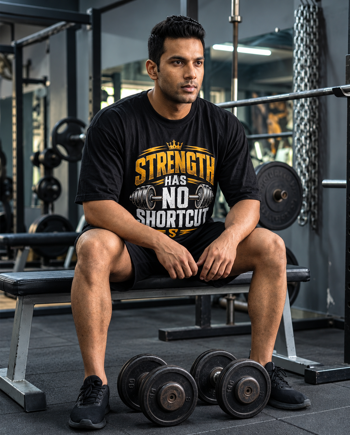 Unisex Oversized Classic T-Shirt | Strength Has No Shortcut
